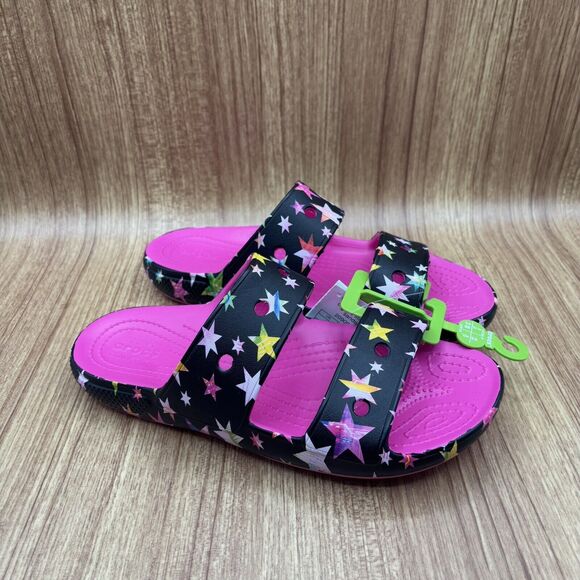 Crocs Classic Star Print Sandal Kids Multicolor Size Junior 5 Slides #979 - Picture 1 of 5